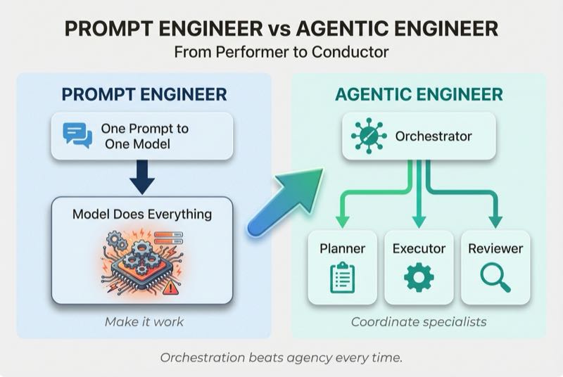 Prompt Engineer vs Agentic Engineer: Performer to Conductor